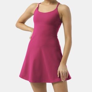 HALARA everyday cloudful 2 in 1 flare gold dress